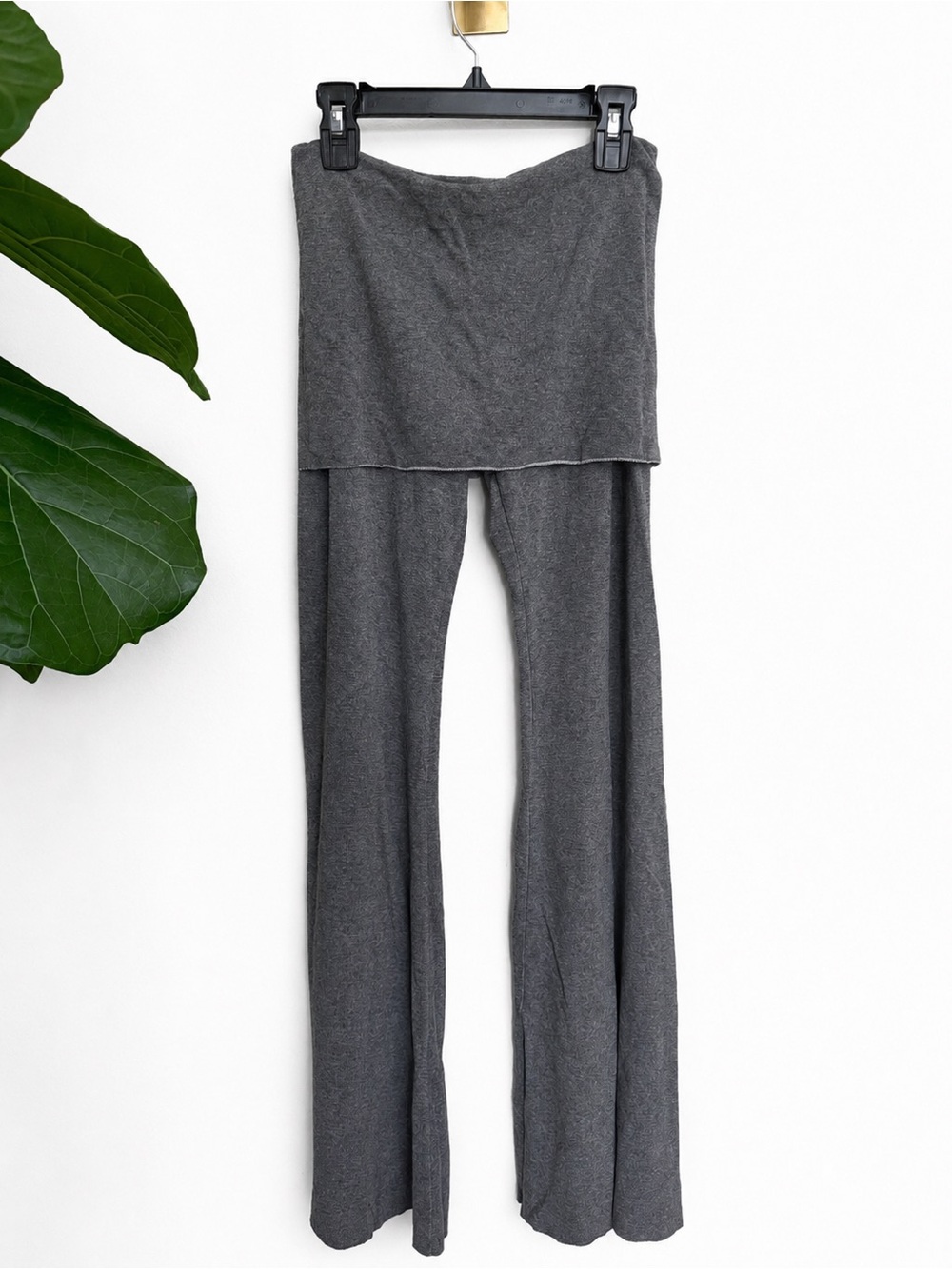 A Fine Line Heather Gray Knit Flare Pants